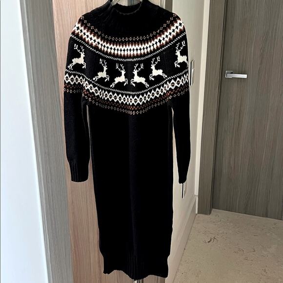 $190 BARBOUR Kingsbury Sweater Dress Faire Isle M /US 10 - Picture 1 of 9